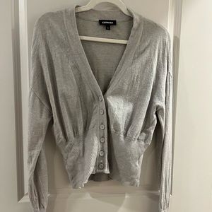 Express cropped grey sweater size medium